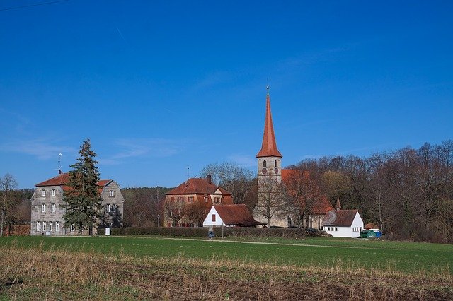 Free download Church Steeple Village Beer -  free photo or picture to be edited with GIMP online image editor