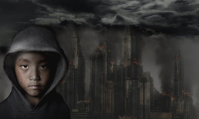 Free download City Destruction Fire -  free illustration to be edited with GIMP free online image editor