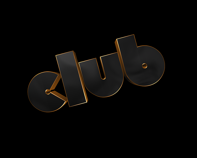 Free download Club 3D Text Black -  free illustration to be edited with GIMP free online image editor