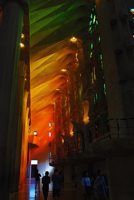 Free download Color Colorful Sagrada Familia -  free photo or picture to be edited with GIMP online image editor