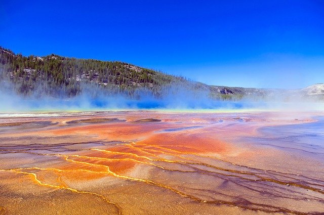 Free download Colorful Grand Prismatic Spring -  free photo or picture to be edited with GIMP online image editor