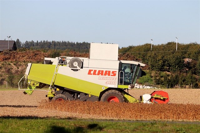 Free download Combine Harvester Soybean Harvest -  free photo or picture to be edited with GIMP online image editor