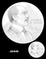 Free download Commemorative Coin Honoring the Late Egyptian President Anwar El Sadat free photo or picture to be edited with GIMP online image editor