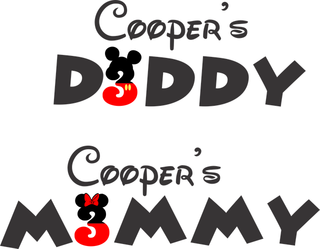 Free download Coopers Daddy Mommy Mickey -  free illustration to be edited with GIMP free online image editor