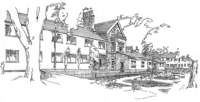 Free download Country House Line Illustration -  free illustration to be edited with GIMP free online image editor