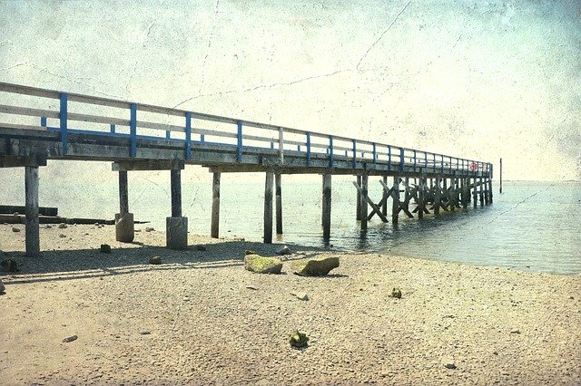 Free download Crescent Beach Pier Vintage -  free photo or picture to be edited with GIMP online image editor