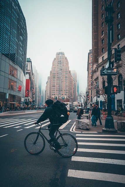 Free download cyclist junction city streets free picture to be edited with GIMP free online image editor