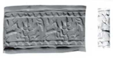 Free download Cylinder seal and modern impression: horned animal and tree free photo or picture to be edited with GIMP online image editor