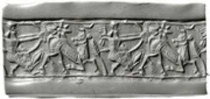 Free download Cylinder seal and modern impression: hunting scene free photo or picture to be edited with GIMP online image editor