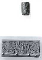 Free download Cylinder seal and modern impression: two humans and two animals free photo or picture to be edited with GIMP online image editor