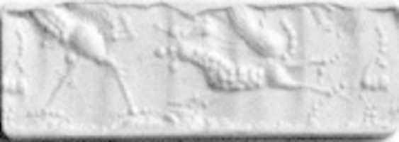 Free download Cylinder seal (half): galloping lion-griffin pursuing rearing lion-griffin free photo or picture to be edited with GIMP online image editor