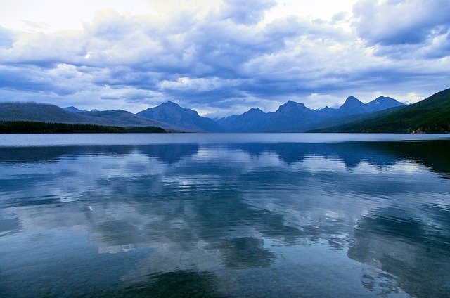 Free download Dark Sky Over Lake Mcdonald -  free photo or picture to be edited with GIMP online image editor