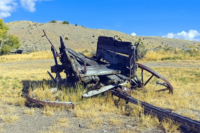 Free download Decaying Wagon Bannack State -  free photo or picture to be edited with GIMP online image editor