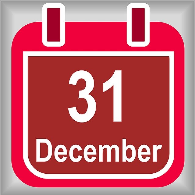 Free download December 31 Calendar Red -  free illustration to be edited with GIMP free online image editor