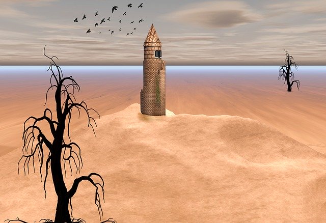 Free download Desert Tower Tree -  free illustration to be edited with GIMP free online image editor