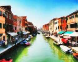 Free download Digital Oil Painting of a Canal in Murano, Italy free photo or picture to be edited with GIMP online image editor