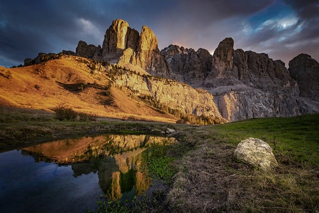 Free download dolomites gardena pass lake free picture to be edited with GIMP free online image editor