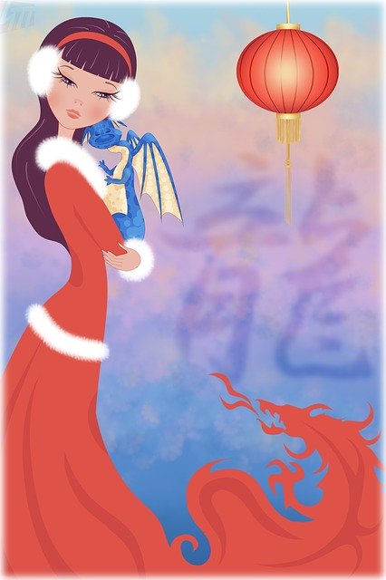 Free download Dragon Girl East -  free illustration to be edited with GIMP free online image editor