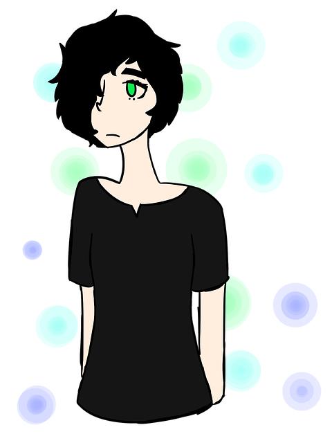 Free download Drawing Girl Black Hair Green -  free illustration to be edited with GIMP free online image editor