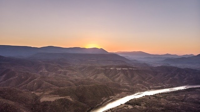 Free download Drone Sunset River -  free photo or picture to be edited with GIMP online image editor