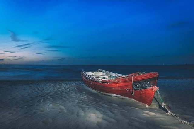 Free download dusk ocean boat long exposure free picture to be edited with GIMP free online image editor