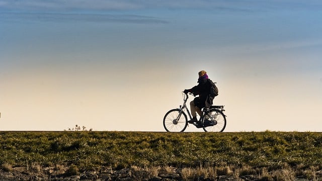 Free download dyke cyclist light air silhouette free picture to be edited with GIMP free online image editor