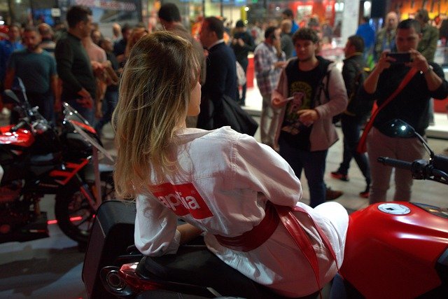 Free download eicma model motorcycle girl sexy free picture to be edited with GIMP free online image editor