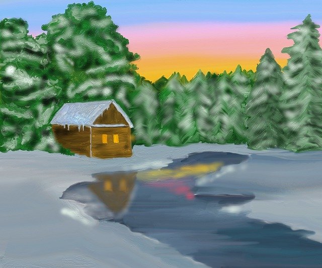 Free download Eisteich Winter Hut -  free illustration to be edited with GIMP free online image editor