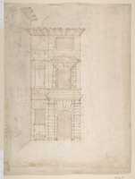 Free download Elevation of Giulio Romanos House (recto); the Ruins from the Caelius Aqueduct and Temple of Claudius in Rome (verso) free photo or picture to be edited with GIMP online image editor