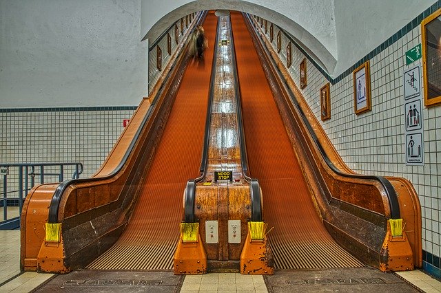 Free download Escalator Underground Urban -  free photo or picture to be edited with GIMP online image editor