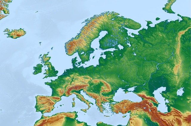 Free download Europe Map Physical -  free illustration to be edited with GIMP free online image editor