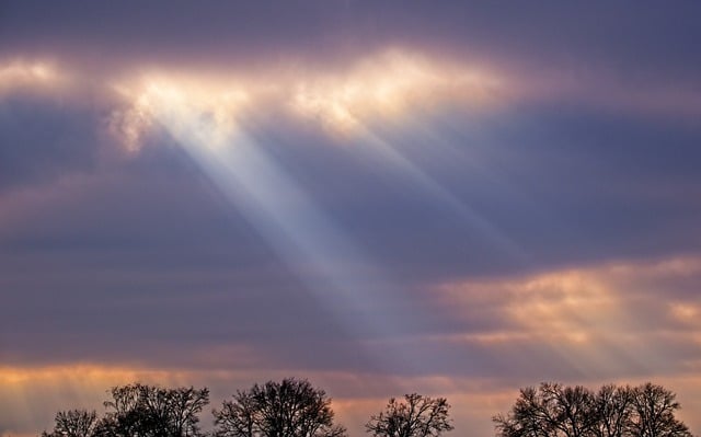 Free download evening sky clouds sunbeams free picture to be edited with GIMP free online image editor