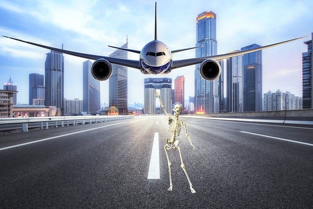 Free download fantasy airplane skeleton city free picture to be edited with GIMP free online image editor