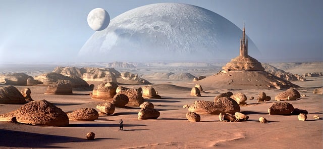 Free download fantasy surreal desert moon planet free picture to be edited with GIMP free online image editor