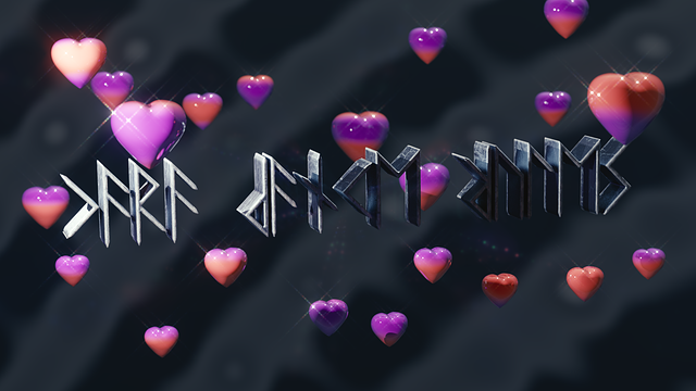 Free download Fantasy Text Hearts 3D Art -  free illustration to be edited with GIMP free online image editor