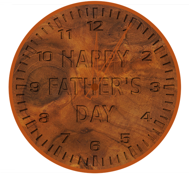 Free download FatherS Day Clock Wood Grain -  free illustration to be edited with GIMP free online image editor