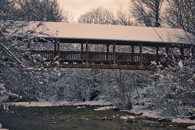 Free download Feistritz Bridge Winter -  free photo or picture to be edited with GIMP online image editor