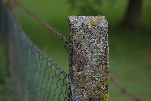 Free download Fence Post Barbed Wire Demarcation -  free photo or picture to be edited with GIMP online image editor