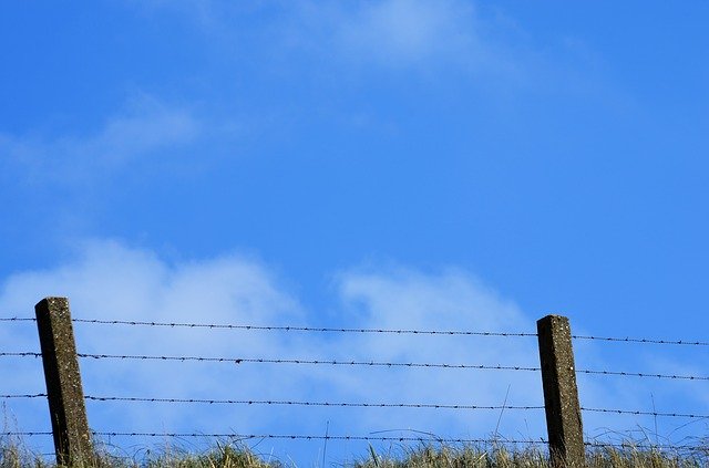 Free download Fence Sky Barbed Wire -  free photo or picture to be edited with GIMP online image editor