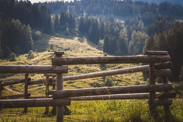 Free download fence wooden fence landscape alps free picture to be edited with GIMP free online image editor