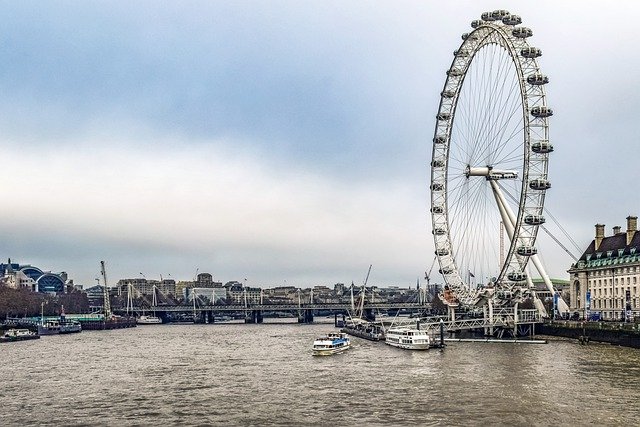 Free download ferris wheel london eye river ride free picture to be edited with GIMP free online image editor