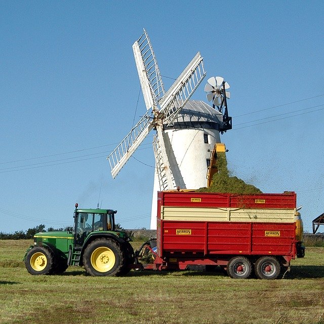 Free download Field Windmill Tractor -  free photo or picture to be edited with GIMP online image editor