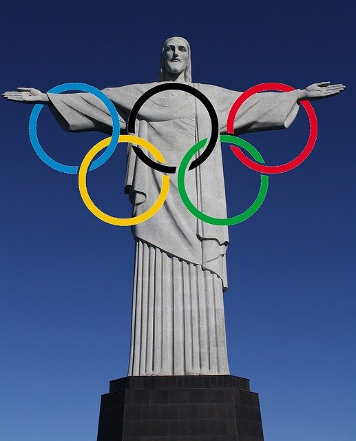 Free download Figure Of Christ Olympic Rings Rio -  free illustration to be edited with GIMP free online image editor