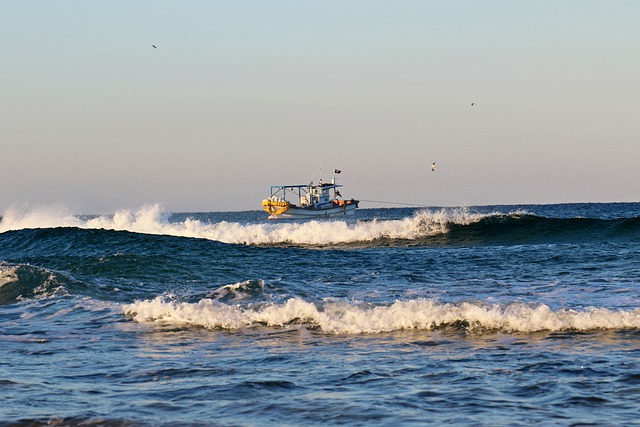 Free download fishing boat sea waves fishing free picture to be edited with GIMP free online image editor