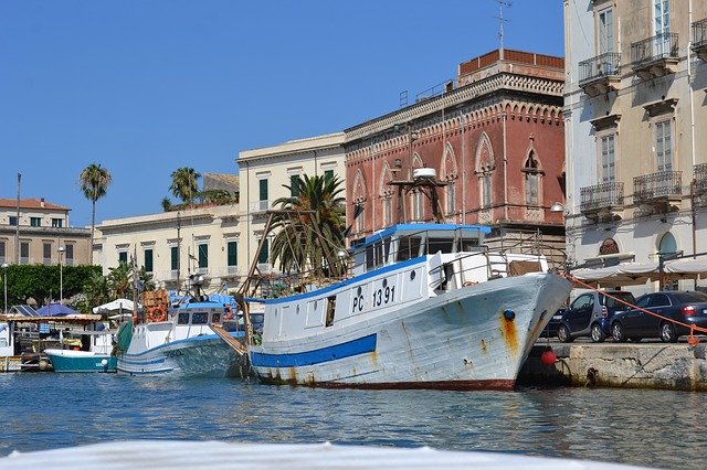 Free download Fishing Boat Sicily Old -  free photo or picture to be edited with GIMP online image editor