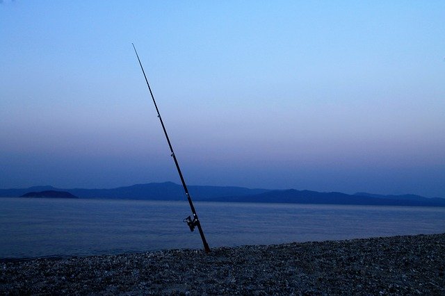 Free download Fishing Rod Sea Landscape Nature -  free photo or picture to be edited with GIMP online image editor