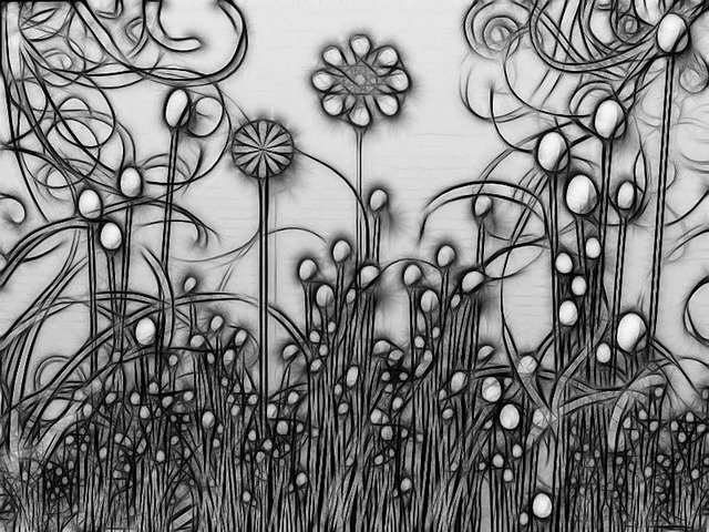 Téléchargement gratuit Flowers Garden Photoshop In Black - illustration gratuite à éditer avec l'éditeur d'images en ligne gratuit GIMP