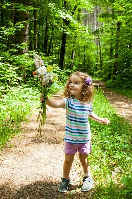 Free download Flowers Toddler Girl -  free photo or picture to be edited with GIMP online image editor