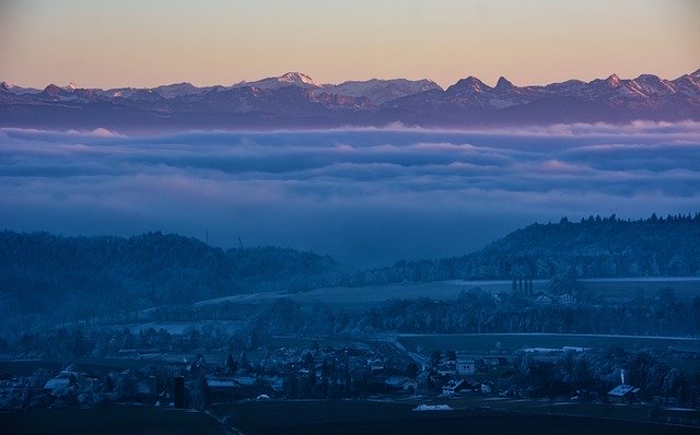 Free download Fog Mountains Twilight -  free photo or picture to be edited with GIMP online image editor