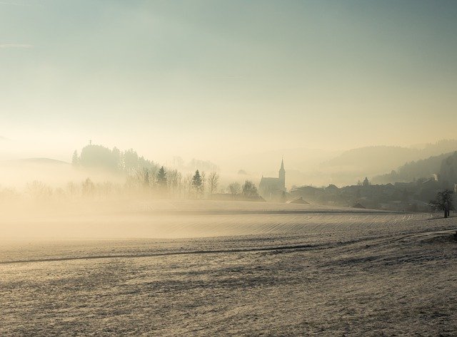 Free download fog sunrise austria muhlviertel free picture to be edited with GIMP free online image editor